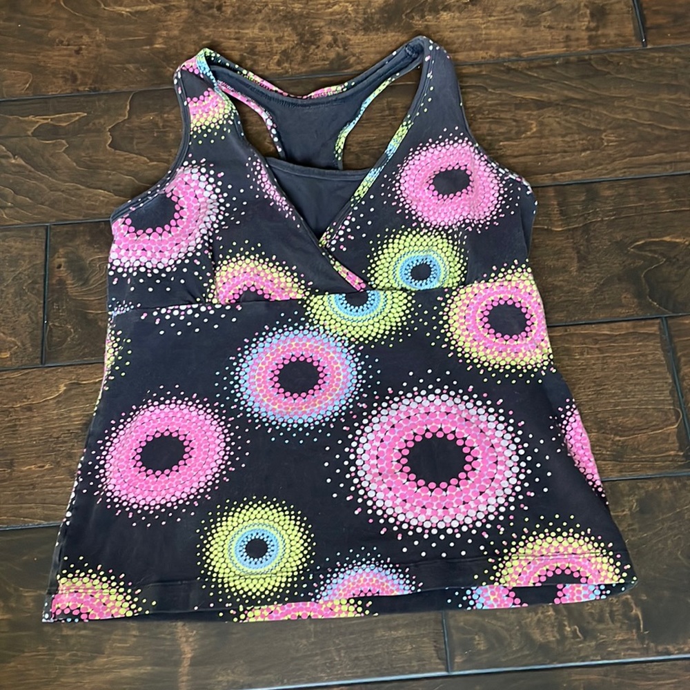 Y2K Brown Funky Pattern Top
